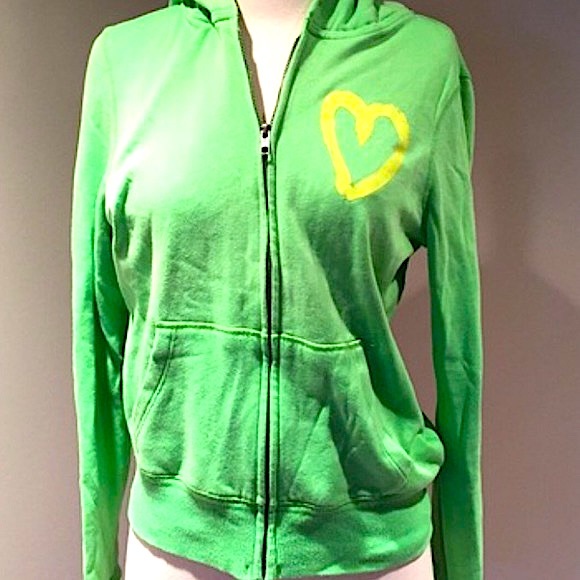 ‼️SOLD‼️ VICTORIAS SECRET PINK Vintage Green Zip Up Hoodie Jacket - Picture 2 of 7